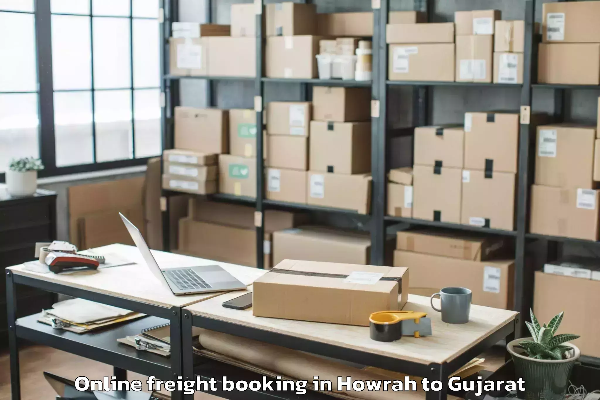 Affordable Howrah to Valabhipur Online Freight Booking